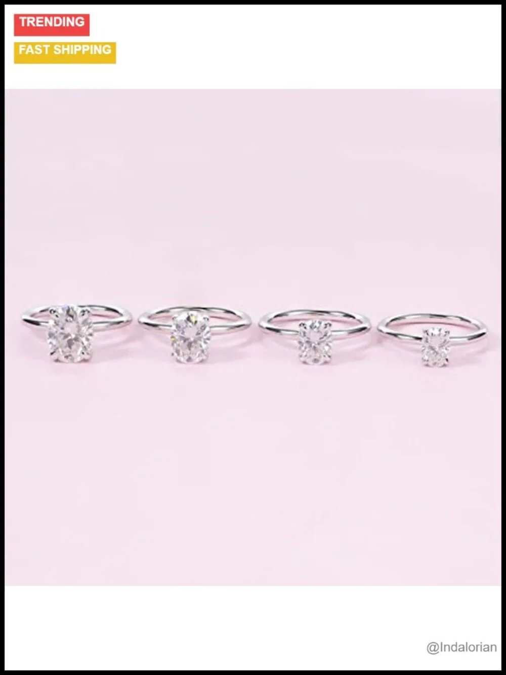 S925 Sterling Silver Oval Moissanite Engagement Ring Hidden Halo